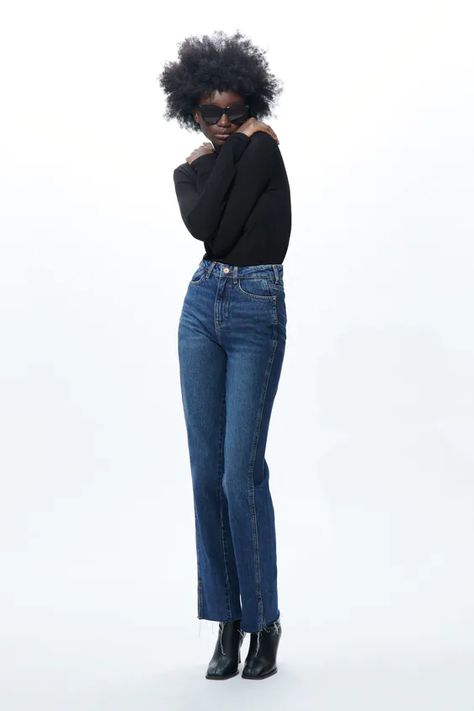 Tight Straight Leg Jeans, Dark Straight Jeans Outfit, Slim Straight Jeans Outfit, Zara Jeans Women, Zara Straight Leg Jeans, Straight Jeans Outfit, Zara Denim Jeans, Vintage Straight Jeans, Straight Leg Jeans Outfits