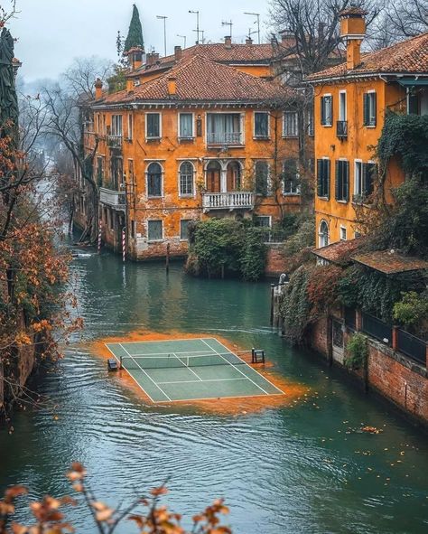 If Venice had tennis courts amongst its canals... Via @marcijusaivision Most Beautiful Tennis Courts, Dream Homes And Houses, Dream Holidays, Wanna Kiss, Grand Central Station, Tennis Courts, Play Tennis, Aesthetic Vibes, Luxury Homes Dream Houses