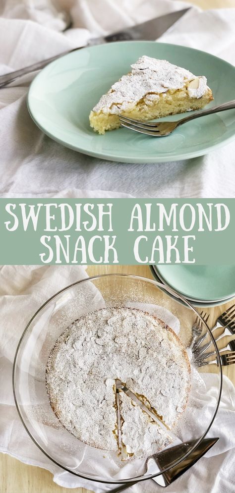 Swedish Almond Cake Recipe, Swedish Almond Cake, Almond Butter Cake, Cinnamon Streusel Coffee Cake, Almond Coffee Cake, Snacking Cake, Almond Snack, Almond Tea, Streusel Coffee Cake