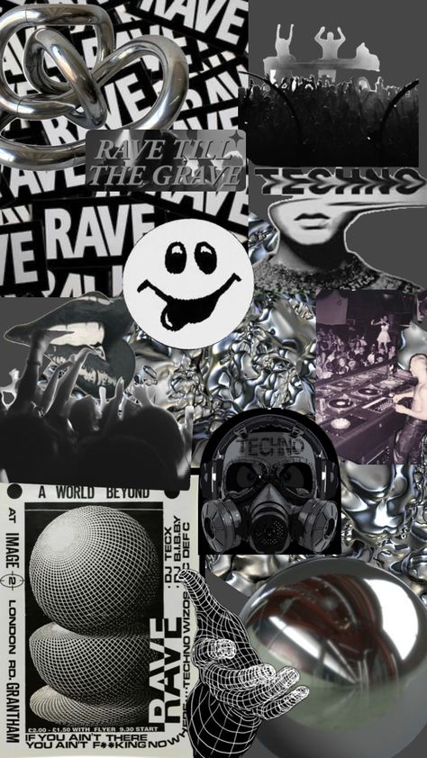 #rave #techno #music #blackandwhite #hardystyle Rave Aesthetic Wallpaper, Rave Aesthetic, Rave Music, Collage Board, Techno Music, Music Aesthetic, Music Wallpaper, Screen Wallpaper, Create Collage