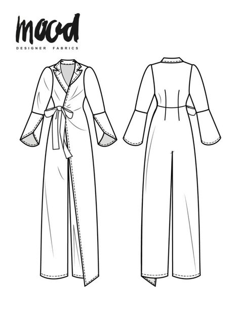 Jumpsuit Pattern Sewing Free, Mood Sewciety, Dress Sewing Patterns Free, Sewing Patterns Free Women, Jumpsuit Pattern Sewing, Sewing Projects Clothes, Free Sewing Pattern, Free Pdf Sewing Patterns, Moda Jeans