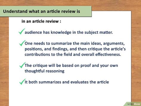 How to Write an Article Review (with Sample Reviews) - wikiHow Essay Generator, Article Review, School Magazine, Write A Story, Dissertation Writing Services, Paper Writer, Best Essay Writing Service, School Essay, Admissions Essay