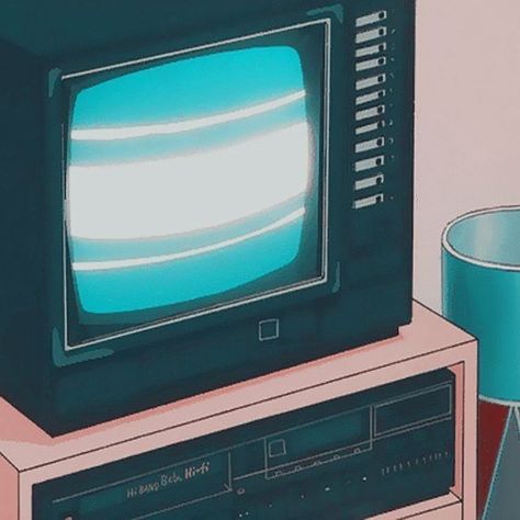 Blue 90s Anime Aesthetic, Anime Tv Screen Aesthetic, Blue Tv Aesthetic, Anime Tv Aesthetic, Anime Tv Screen, Tele Aesthetic, Tv Screen Aesthetic, Watch Tv Aesthetic, Anime 90s Aesthetic