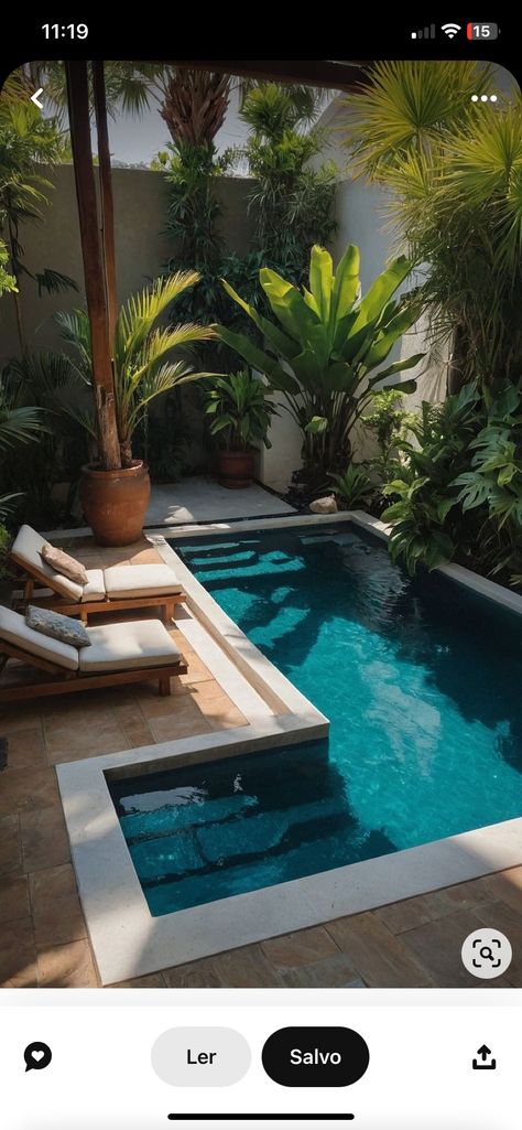 Small Pool Backyard Landscaping, Natural Pools Backyard Swimming Ponds Water Garden, Small Pool Ideas Backyard, Backyard Pool Landscaping Designs, Small Inground Pool Ideas Backyards, Small House Backyard, Small Pool Design For Small Yards, House With Small Pool, Small Pool Garden