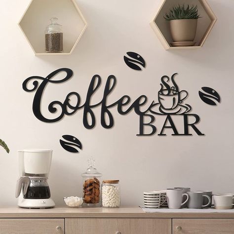 Metal Coffee Bar Sign Rustic Coffee Bar Hanging Wall Decor Coffee Signs for Coffee Bar Metal Coffee Wall Art for Coffee Bar Home Office Kitchen (Coffee Bar... Metal Coffee Bar, Rustic Coffee Bar, Coffee Bar Sign, Bar Metal, Home Office Kitchen, Coffee Wall, Coffee Wall Art, Bar Sign, Coffee Bar