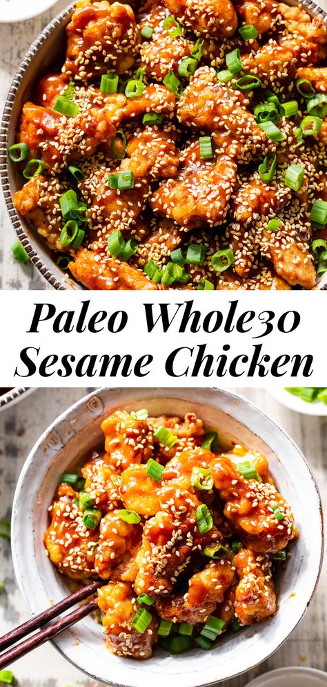 Paleo Sesame Chicken, Easy Whole 30, Paleo Running Momma, Whole 30 Meal Plan, Whole30 Dinner Recipes, Easy Whole 30 Recipes, Whole30 Dinners, Whole 30 Diet, Sesame Chicken