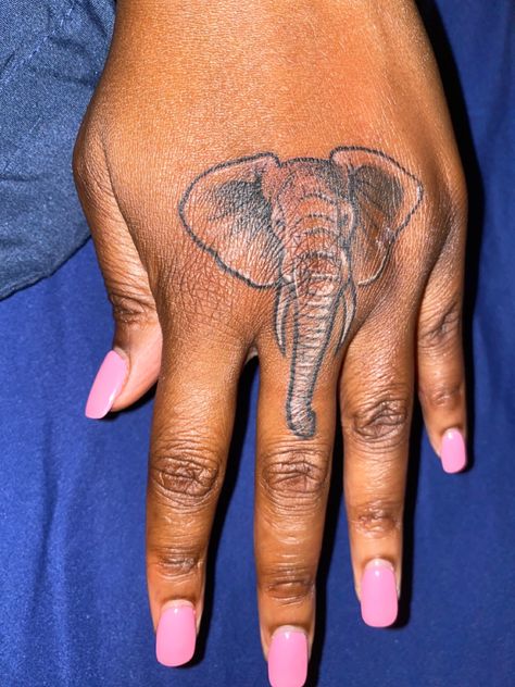 Elephant Tattoos Neck, Elephant Tattoos Shoulder, Elephant Tattoos Hand, Elephant Hand Tattoos For Women, Elephant Neck Tattoo, Elephant Hand Tattoo, African Elephant Tattoo, Elephant Tattoo On Hand, Elephant Head Tattoo