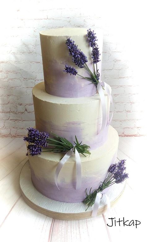 Wedding cake  by Jitkap - https://cakesdecor.com/cakes/345339-wedding-cake Wedding Cake Heart, Wedding Cakes Lilac, Heart Cake Decoration, Lavender Wedding Theme, Lavender Wedding Cake, Purple Wedding Cake, Cake Heart, Lavender Cake, Green Wedding Cake