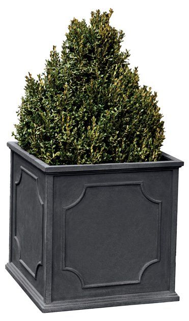 Campania International - 19" Cumberland Outdoor Planter, Lead | One Kings Lane Brick Georgian House, Door Planters, Boxwood Landscaping, Front Door Planters, Outdoor Urns, White Urn, Campania International, Georgian House, Fiberglass Planters