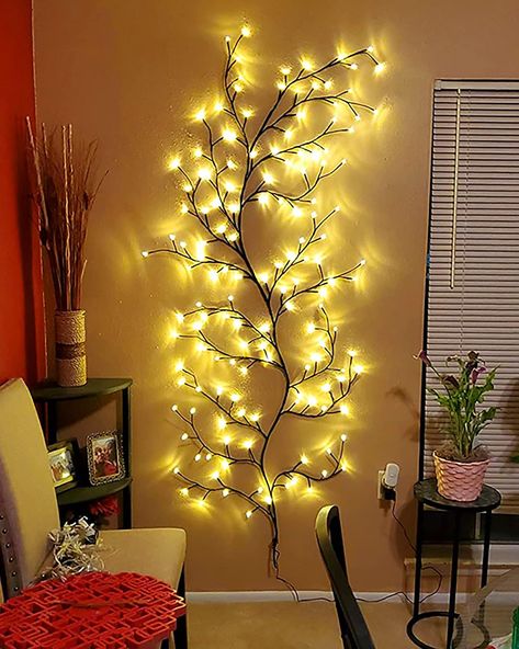 8 Flash Model Twinkling Tree Wall Lights, 160 Leds Lighted Tree Branch Lights for Wall Corner Decor, 8.5ft Flexible Enchanted Willow Wall Corner Decor, Fairy Lights Bedroom Wall, Twinkling Tree, Branch Lights, Lights For Wall, Lighted Tree Branches, Korean Home Decor, Cozy Lighting, Tree Branch Decor