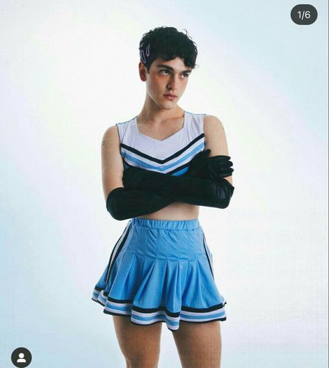 Gay Club Outfit, Cheerleading Skirt, Boys Wearing Skirts, Genderqueer Fashion, Boys In Skirts, Guys In Skirts, Cheerleader Skirt, Good 4 U, Men Wearing Skirts