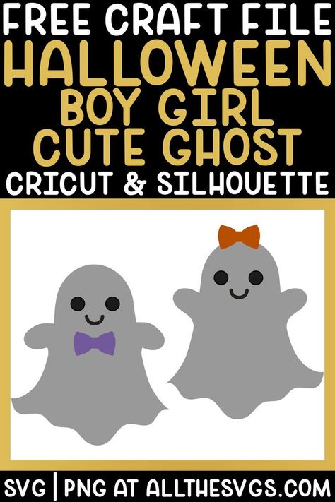 Ghost Svg Free Files, Cute Ghost Svg, Ghost Svg Free, Bowtie Diy, Halloween Diy Kids, Ghost Letters, Girly Ghost, Ghost Silhouette, Halloween Svgs