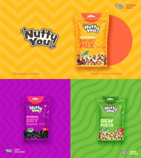 Snack Poster Design, Food Product Logo, Snack Packaging Ideas, Dry Fruit Packaging, Snack Branding, Snacks Packaging Design, Logo Snack, Snack Packaging Design, Snack Logo