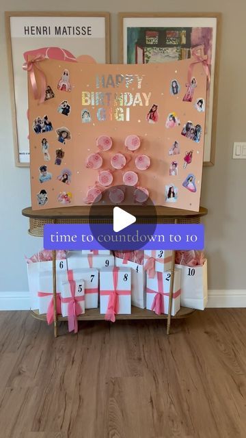 Stephanie Prosa on Instagram: "i’m so excited to surprise Gigi with this birthday countdown punchboard! she loved her advent calendar this year so much that I figured let’s do something similar for her big 1-0 🎉 can’t wait to countdown with her, and i can’t believe she’ll be 10 in 10 days!!! 💗✨" 13 Days Left Birthday Countdown, Gift Countdown Ideas Birthday, 10 Days Of Birthday Gifts, 10 Days To Go Countdown Birthday Ideas, Advent Birthday Calendar, 16 Days Of Gifts For Sweet 16 Board, 16 Days To Go Countdown Birthday, 13 Days To 13 Birthday, 13 Days Of Birthday Gifts