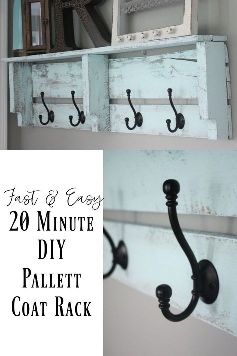 Pallet Board Coat Rack, Pallet Coat Rack Diy, Coat Rack Made From Pallets, Pallet Coat Hanger, Pallet Wood Coat Rack, Diy Pallet Storage Ideas, Pallet Coat Rack Entryway, How To Make A Coat Rack, Diy Entryway Shelf