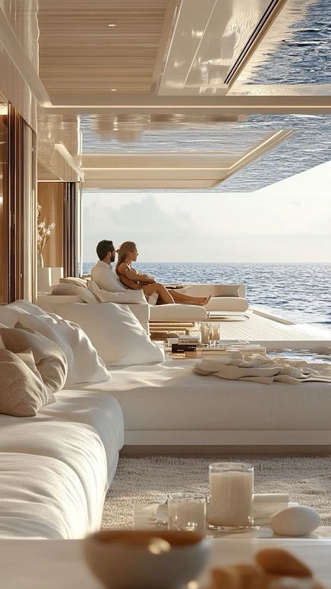 Futuristic Yacht Interior, Super Yachts Interior, Yacht Design Interior, Yacht Bedroom, Yacht Decor Boat Interior, Yacht House, Yachts Interior, Sailing Yacht Interior, Yacht Style