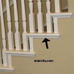 wood trim ideas | ... . This wood trim comes in a variety of differentsizes and materials Trim On Side Of Stairs, Stair Trim Ideas Stairways, Stair Edge Trim, Stair Edge Trim Ideas, Staircase Trim Ideas, Stair Trim Moulding, Staircase Molding Trim Work, Stair Molding Trim, Molding Stairs