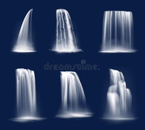 Painting A Waterfall, Painting Waterfalls Step By Step, How To Paint A Waterfall Step By Step, Water Fall Drawing Easy, Water Fall Painting Ideas, How To Paint Waterfall, Waterfall Drawing Pencil, How To Draw Waterfall, How To Draw A Waterfall