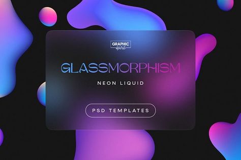 Glassmorphism Effect for Photoshop by Graphic Spirit on @creativemarket Glass Morphism, Abstract Video, Template Collage, Background Psd, Template Background, Poster Psd, Photoshop Plugins, Template Instagram, Photoshop Template