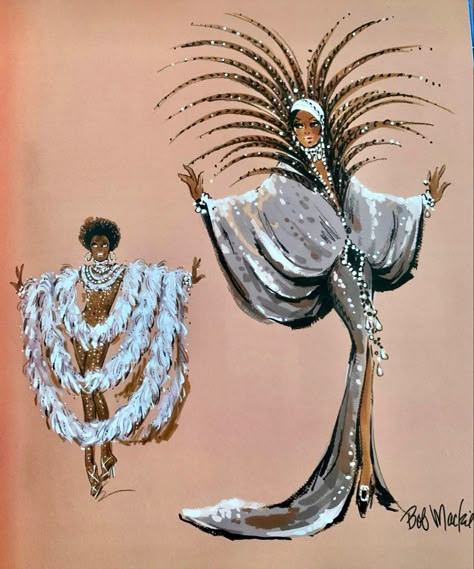 Bob Mackie Designs, Burlesque Character Design, Drag Fashion Illustration, Bob Mackie Sketches, Bob Mackie Fashion, Costume Design Illustration, Costume Sketches, Costume Design Sketch, Bob Mackie