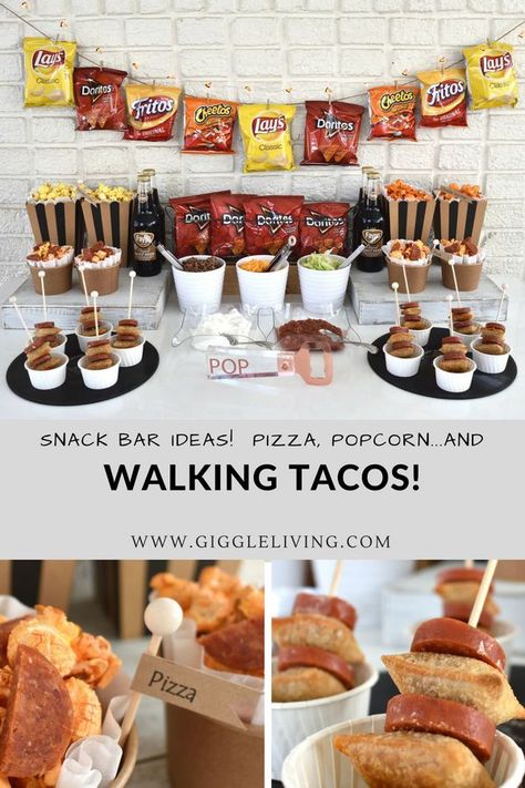 walking taco bar/snack bar ideas/graduation party ideas/party ideas for boys/ teen party/ game day party/ snack table fun/ #walkingtaco #tacobar #graduationideas #teenpartys #snacks Snack Bar Ideas, Snacks Table, Preakness Party, Walking Taco Bar, Sweet 16 For Boys, Party Snack Table, Hawiian Party, Food Emoji, Octoberfest Party