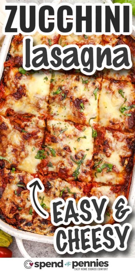 Zucchini lasagna takes your favorite comfort food and gives it a lighter, veggie-packed makeover! With layers of tender zucchini, savory meat sauce, and gooey cheese, this dish is a delicious way to enjoy lasagna without the carbs. Perfect for busy weeknights or a cozy weekend dinner, it's a crowd-pleaser that’s easy to make. Treat your family to this tasty zucchini lasagna tonight! #spendwithpennies Cooking Squash And Zucchini, Easy Gluten Free Recipes For Lunch, Vegetable Lasagna Recipe Easy, Veggie Zucchini Lasagna, Veggie Lasagna Recipe Easy, Vegetable Lasagna With Zucchini, 5star Recipes, Easy Veggie Lasagna, Vegetable Lasagna Recipe