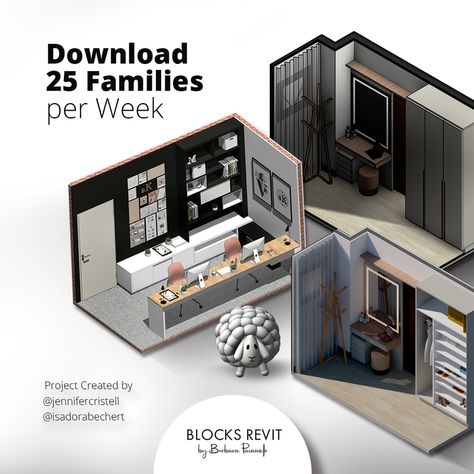 Revit Furniture Download, Revit Families Free Download, Revit Plan, Revit Presentation, Revit Architecture Projects, Revit Projects, Revit Furniture, Revit Tutorial Architecture, Revit Template