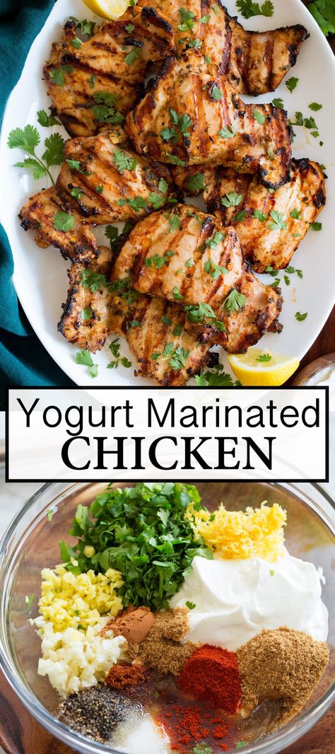 Yogurt Marinated Chicken, Greek Yogurt Chicken, Yogurt Chicken, Easy Mediterranean Diet Recipes, Greek Yogurt Recipes, Recetas Keto, Yogurt Recipes, Cooking Classy, Mediterranean Diet Recipes