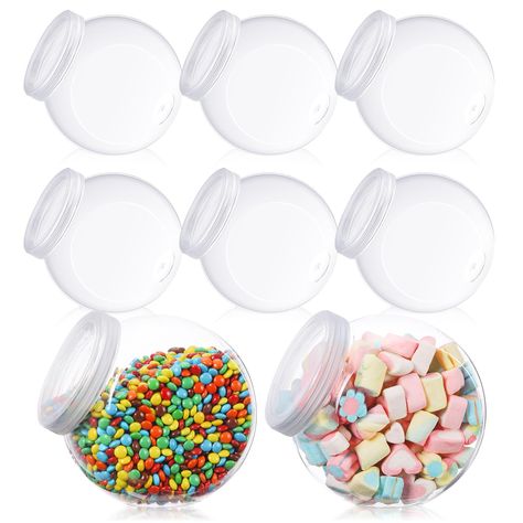 PRICES MAY VARY. Clear and Reliable: the candy bar containers for party are made of plastic, not easy to break and reusable for a long time, lightweight but reliable, besides the plastic candy jars for candy buffet have a modern outlook and will show colorful candies Size Information: the plastic cookie jars are approx. 6.1 inches/ 155 mm in length, approx. 6.26 inches/ 159 m in height and approx. 51 oz in capacity, proper to meet your candy bar display or birthday, wedding, party use needs Keep Candy Buffet Containers, Plastic Candy Jars, Jar Display, Bar Display, Store Snacks, Bar Displays, Candy Holder, Table Kitchen, Container Set