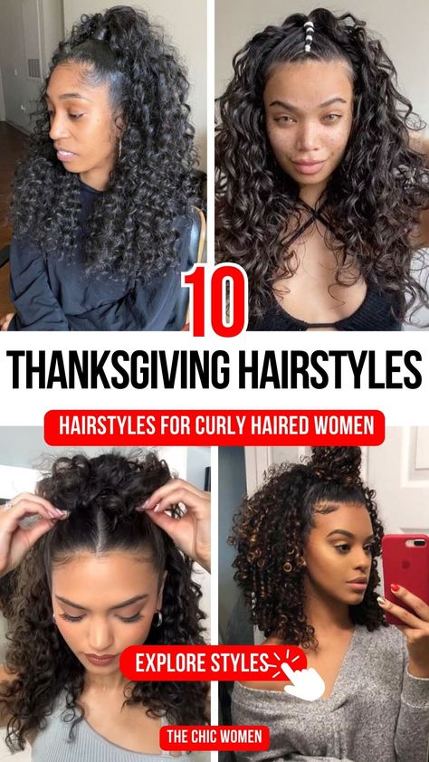 Show off your curls this holiday season with these 10 beautiful Thanksgiving hairstyles for women with curly hair. Whether you prefer defined ringlets, voluminous updos, or playful half-up styles, these stunning looks will enhance your natural texture while keeping your hair chic and festive. These easy-to-create styles will leave you looking flawless at any Thanksgiving gathering!

#ThanksgivingHairstyles
#CurlyHair
#CurlyHairGoals
#NaturalCurls
#HolidayHairstyles Hairstyles For Thick Curly Hair, Hoodie Hairstyles, Women With Curly Hair, Thanksgiving Hairstyles, Thanksgiving Gathering, Thanksgiving Hair, Thick Curly Hair, Curly Hair Styles Easy, Curly Hair Women