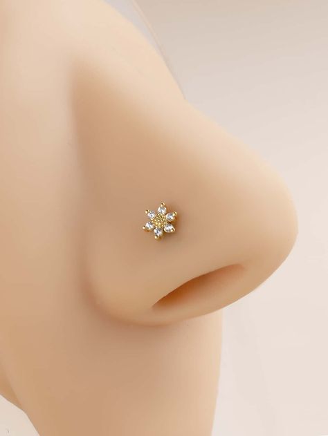 Nose Pin Aesthetic, Simple Nose Piercing, Small Nose Piercing, Nose Piercing Gold, Nostril Piercing Jewelry, Nose Stud Piercing, Cute Nose Rings, Piercings Bonitos, Piercing Nostril