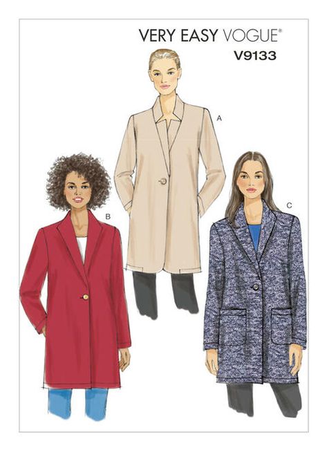 Jacket Pattern Sewing, Vogue Sewing, Vogue Sewing Patterns, Vogue Pattern, Petite Jacket, Vogue Patterns, Simplicity Sewing, Coat Patterns, Burda Style