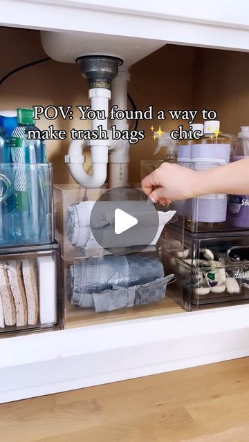 THE HOME EDIT ® on Instagram: "Dare we say, it’s a slay ✨ Comment “LINK” below for this chic (and very functional) trash bag solution!" Edit On Instagram, Home Edit, Your Trash, The Home Edit, Organization Inspiration, Trash Bag, March 1, Trash Bags, Organization Hacks