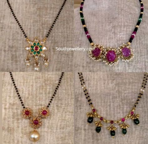 Latest short black beads mangalsutra designs with prices Beads Mangalsutra Designs, Short Black Beads, Short Nallapusalu, Diamond Jewlery, Black Beats, Simple Necklaces, Mangal Sutra, Mangalsutra Design, Blouse Stitching