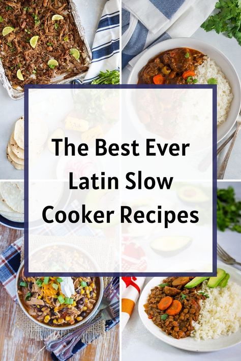 My number one time-saver in my kitchen has been my slow cooker. It's so easy to make delicious and authentic Latin recipes that are loaded with flavor. These are my best ever slow cooker recipes and I know you will love them as much as my family! #slowcookerrecipes #latinfood #smartlittlecookie #easyrecipes Slow Cooker Latin Recipes, Colombian Crockpot Recipes, Latin Crockpot Recipes, Dominican Crockpot Recipes, Puerto Rican Slow Cooker Recipes, Spanish Crockpot Recipes, Slow Cooker Pernil, Dominican Rice, Rice With Sausage