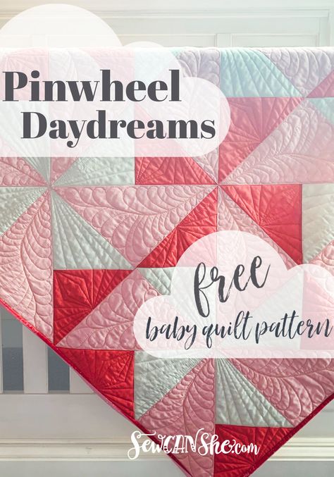 Pinwheel Quilt Pattern Free, Quilt Repair, Pinwheel Baby Quilt, Easy Quilt Tutorials, Baby Quilts To Make, Free Baby Quilt Patterns, Baby Quilt Patterns Easy, Pinwheel Quilt Pattern, Quilt Pattern Free