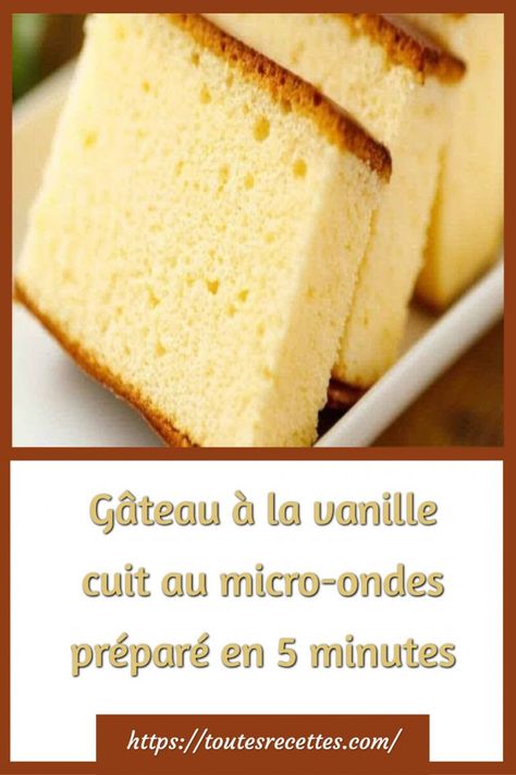 Comment faire le Gâteau à la vanille cuit au micro-ondes en 5 minutes Dessert Micro Onde, Dessert Sans Four, Easy Cooking Recipes, Easy Cake Recipes, Mug Cake, Baklava, Easy Cake, Micro Onde, Easy Cooking