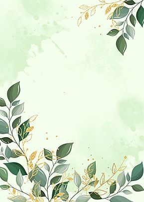 Leaves Watercolor Background, Logo Leaves Design, Golden Leaves Painting, Pista Green Background, Gold Leaves Painting, Floral Background Green, Pngtree Background, Easy Nature Paintings, Green Floral Watercolor