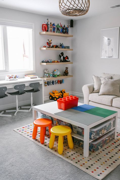 Kuggis Ikea, Ikea Kids Room, Small Playroom, Basement Playroom, Toddler Playroom, Kids Playroom Decor, Ikea Kids, Playroom Storage, Playroom Design