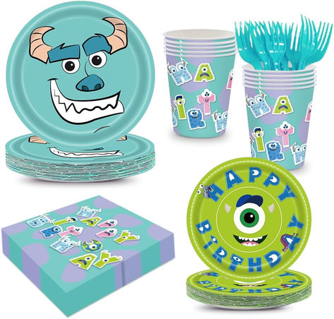 120pcs Monster Birthday Party Supplies Inc Paper Plates Napkins Cups Forks Girl Boy Little Monster Birthday Party Table Decorations Disposable Cake Tableware Set for 24 Guests #ad #monstersinc #monstersuniversity #monstersincbirthday #monstersuniversitybirthday #monstersincbirthdayparty #birthdaypartyideas #birthdaypartysupplies #birthdaycake #mike #sully #boo Monster University Birthday, Birthday Party Table Decorations, Little Monster Birthday, Monster Inc Birthday, 2nd Birthday Party For Girl, Baby Shower Deco, Monster Birthday Parties, Birthday Party Tables, Monster Birthday