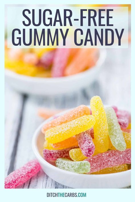 Sweet and chewy homemade sugar-free gummy candy (plus sour gummy candy too). You only need 3 simple ingredients and they are ZERO net carbs. Discover two methods to make keto gummies (for absolute beginners) with gelatin or Jello boxes. Sour Candy Dessert, Healthy Sour Gummies Recipe, Keto Jelly Dessert, Homemade Jello With Beef Gelatin, Homemade Healthy Candy Recipes, Healthier Candy Options, Homemade Sour Gummies, Sugar Free Candy Recipes For Diabetics, Sugar Free Gummy Bears Recipe