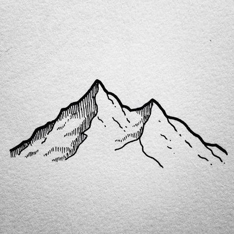 30 Cool & Easy Things to Draw to Get Better at Art Mountain Drawing Simple, Get Better At Art, Easy Things To Draw, Design Art Drawing, Mountain Drawing, Minimalist Drawing, 강아지 그림, Mountain Tattoo, Things To Draw