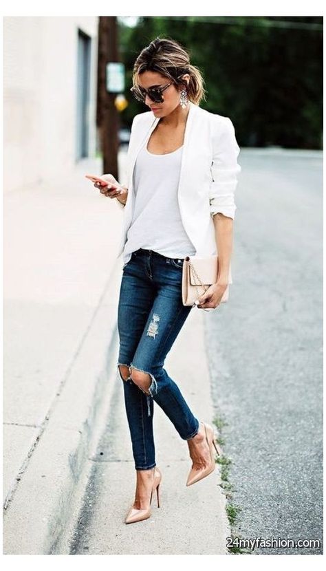 #blazer #outfits #for #women #casual #chic Flirty Outfits, Casual Chic Outfits, Trendy Spring Outfits, Stil Boho, Hello Fashion, Blazer Outfit, Summer Work Outfits, Outfit Trends, Ținută Casual