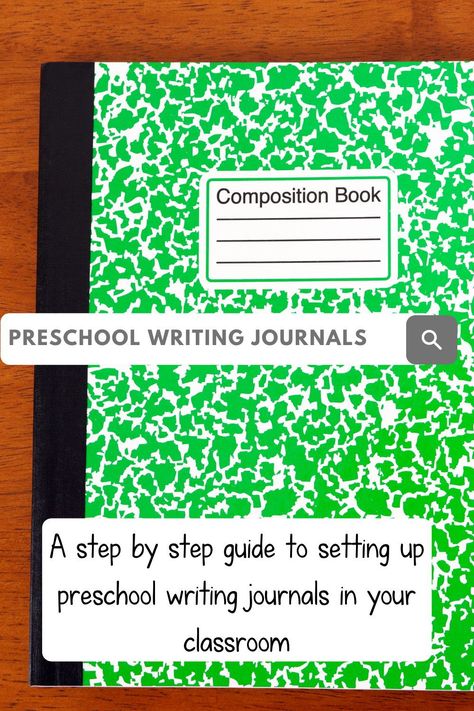 Kindergarten Writing Journals, Writing Center Preschool, Kindergarten Journals, Pre-k Writing, Alphabet Journal, Pre K Classroom, Preschool Journals, Beginning Of Kindergarten, Prompts Ideas