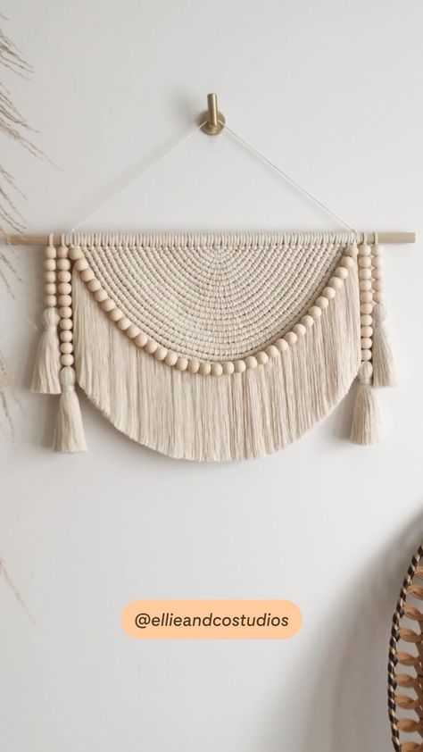 Modern Macramé Wall Hanging | Macrame wall hanging, Macrame patterns, Macrame design Macrame Wall Hanging Ideas, Craft Aesthetic, Simpul Makrame, Pola Macrame, Macrame Wall Hanging Tutorial, Macrame Wall Hanger, Macrame Plant Hanger Patterns, Wall Hanging Ideas, Boho Crafts Diy