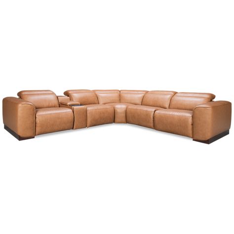 Leather reclining sofa