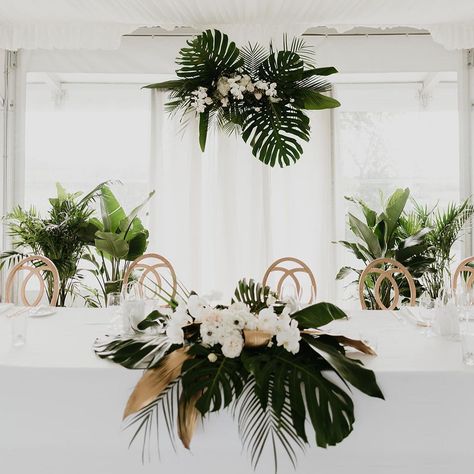 Flower Indoor, Tropical Wedding Theme, Summer Wedding Photos, Vintage Boho Wedding, Just A Dream, Flower Table, Wedding Reception Centerpieces, Plant Table, Australia Wedding