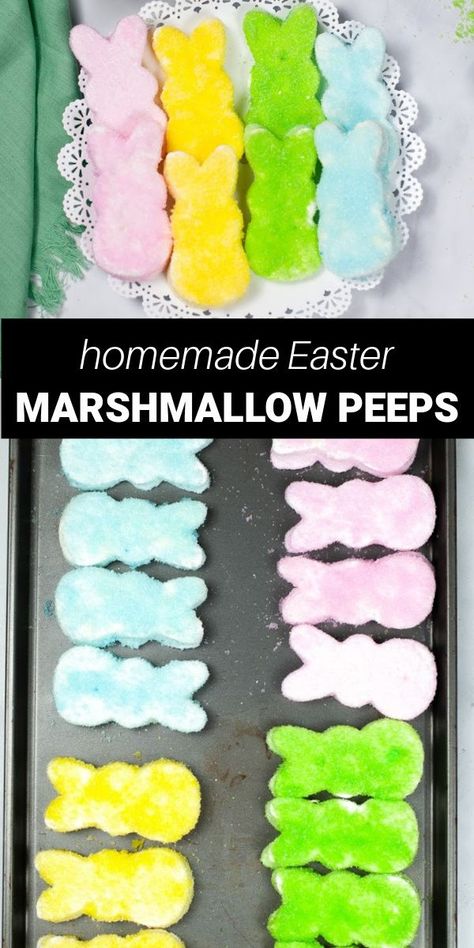 Make homemade Marshmallow Peeps with just five ingredients! They’re so easy and they taste amazing! Amazing Easy Recipes, Easter Cupcakes Easy, Peeps Recipes, Easter Marshmallow, Spring Recipes Dessert, Memorial Beads, Homemade Marshmallow, Easy Easter Desserts, How To Make Marshmallows