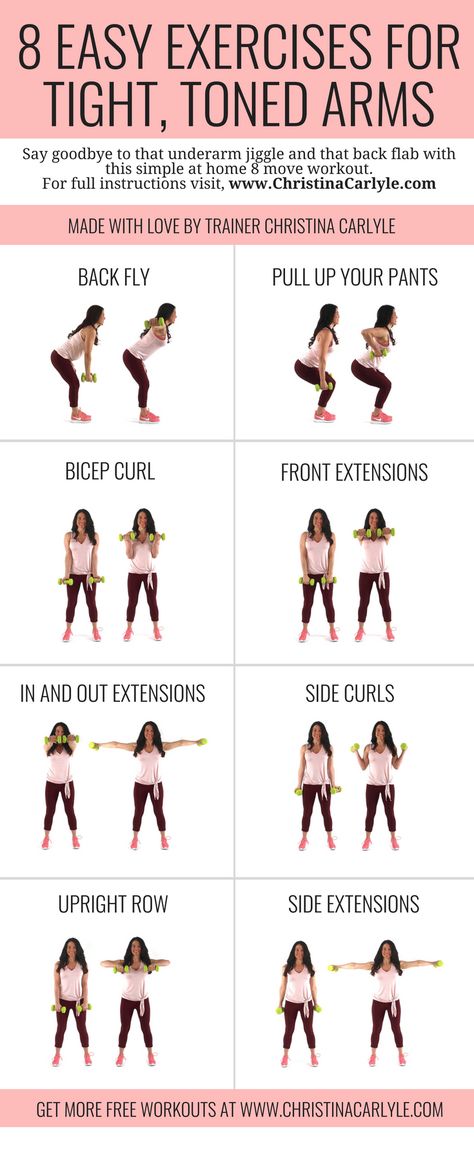 Burn fat and get toned arms fast with these 8 Easy Exercises with Weight for Women - Workout for women - Home arm workout with weights - https://www.christinacarlyle.com/arm-exercises-with-weights-for-women/ Arm Exercises With Weights, Arm Training, Mental Health Articles, Arm Workouts At Home, Fitness Jobs, Health Humor, Fitness Career, Easy Exercises, Fitness Routines