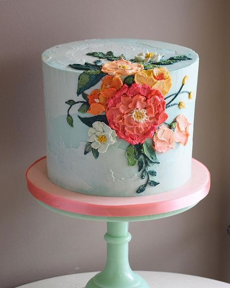 Dessert Design, Happy First Day Of Spring, Cake With Flowers, Gateaux Cake, Wedding Dessert, Cake Trends, Painted Cakes, First Day Of Spring, Dessert Bar